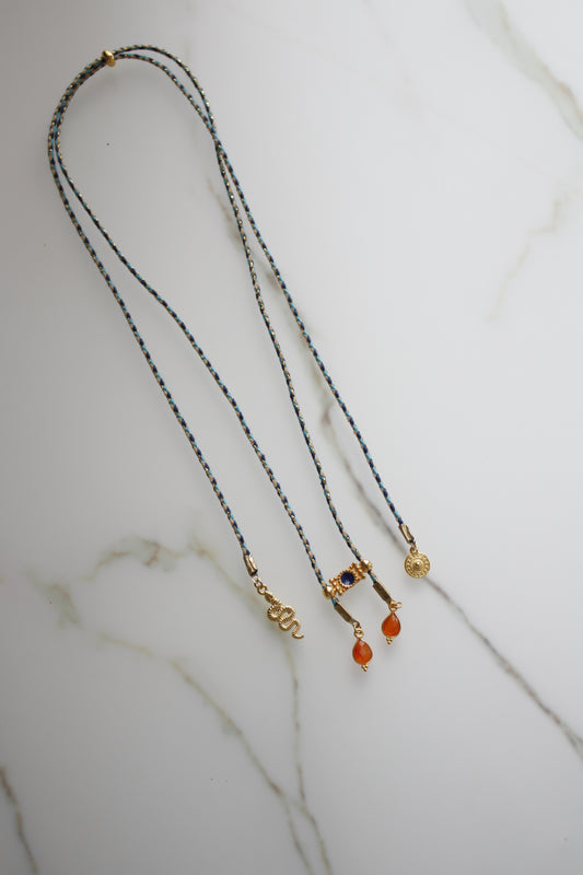 Collier mama India bleu