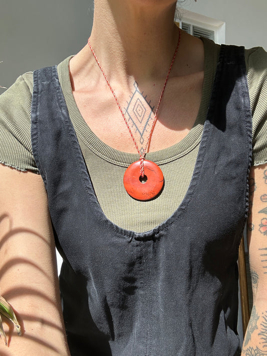 Collier donut Jaspe rouge