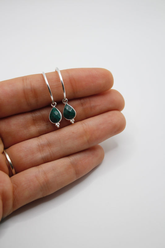 Boucles Malachite - argent 925