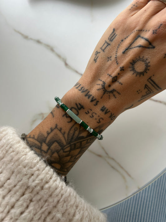 Bracelet Jade vert & Aventurine