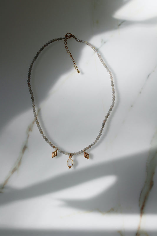 Collier Labradorite facettée