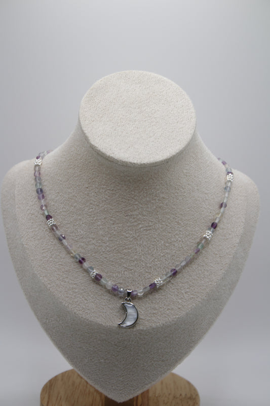 Collier Lune Fluorite